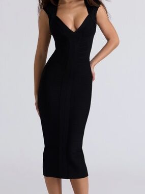 THE ICON Black Bandage Midi Dress
